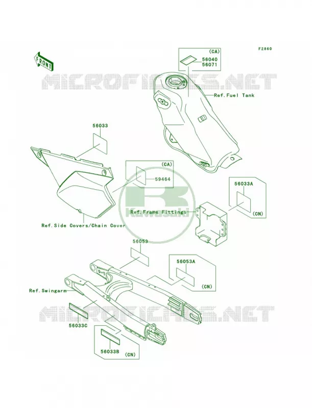 Labels Kawasaki MOTOS 250 2010 KLX250S  KLX250TAF