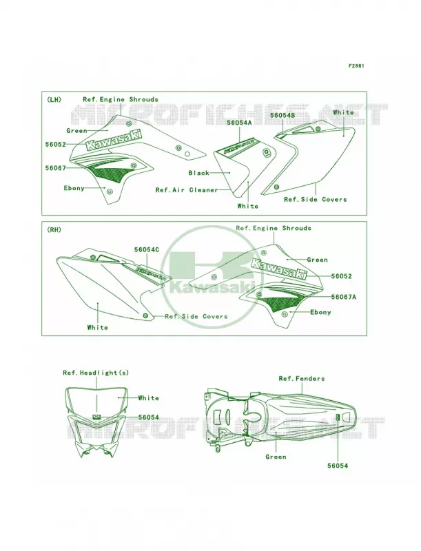 DecalsA8F Kawasaki MOTOS 450 2012 KLX450R  KLX450ACF