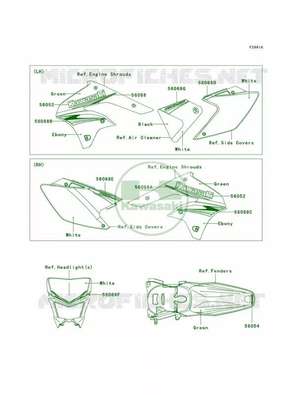 DecalsA9F Kawasaki MOTOS 450 2012 KLX450R  KLX450ACF