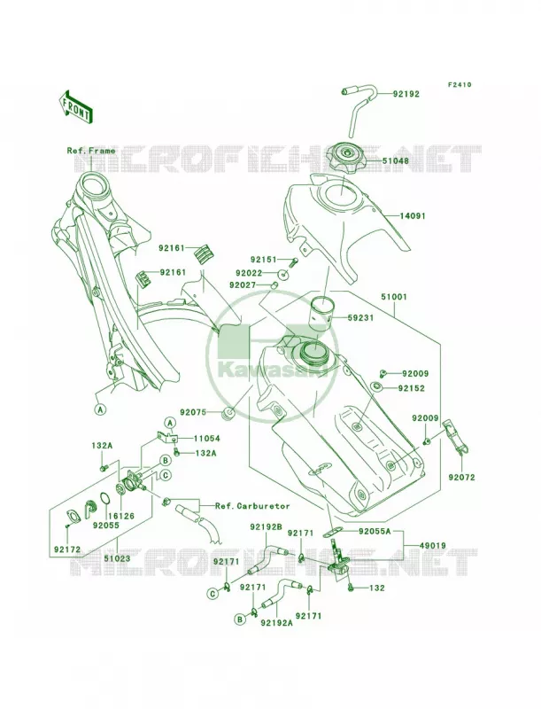 Fuel Tank Kawasaki MOTOS 450 2012 KLX450R  KLX450ACF