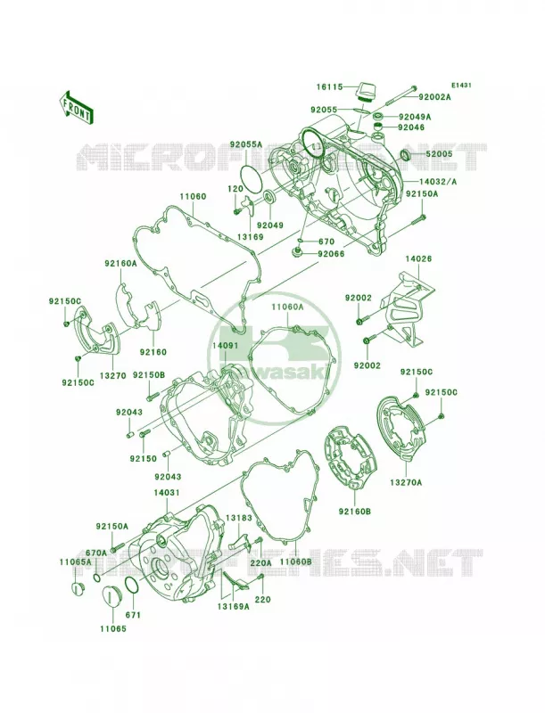Engine Covers Kawasaki MOTOS 650 2009 KLR650  KL650E9F