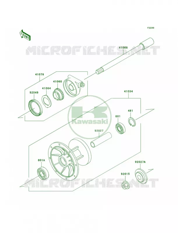 Front Hub Kawasaki MOTOS 650 2008 KLR650  KL650E8F