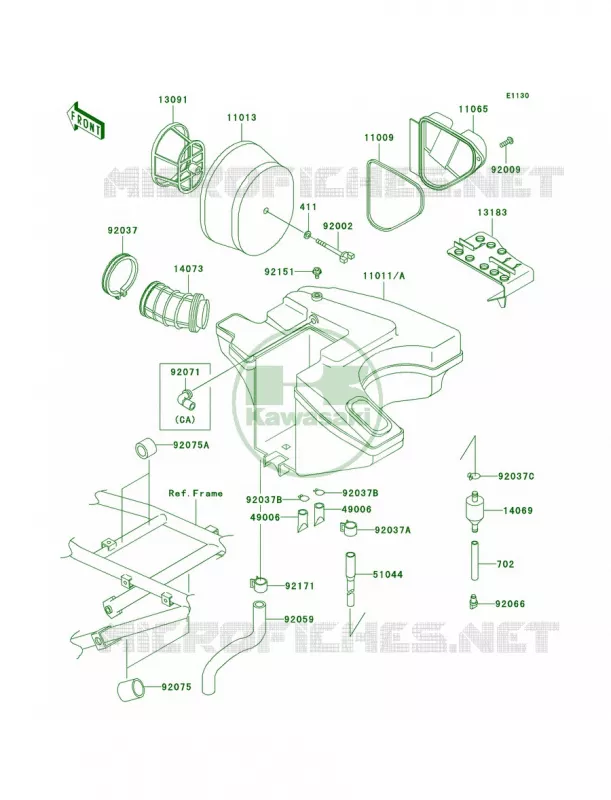Air Cleaner Kawasaki MOTOS 650 2007 KLR650  KL650A7F