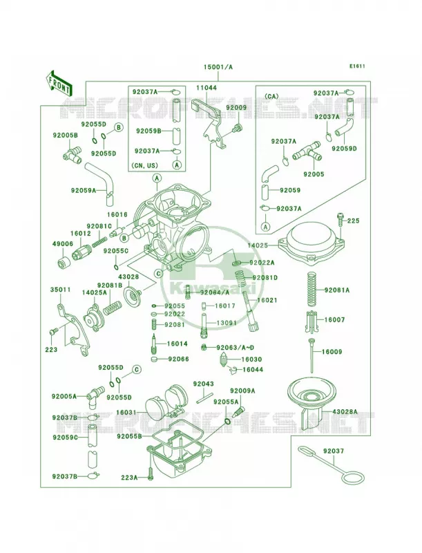 Carburetor Kawasaki MOTOS 650 2007 KLR650  KL650A7F