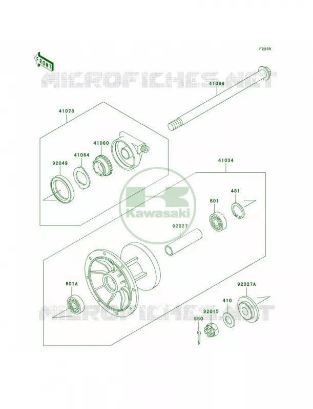Front Hub Kawasaki MOTOS 650 2007 KLR650  KL650A7F