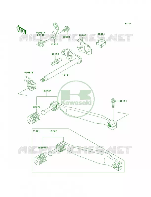 Gear Change Mechanism Kawasaki MOTOS 650 2007 KLR650  KL650A7F
