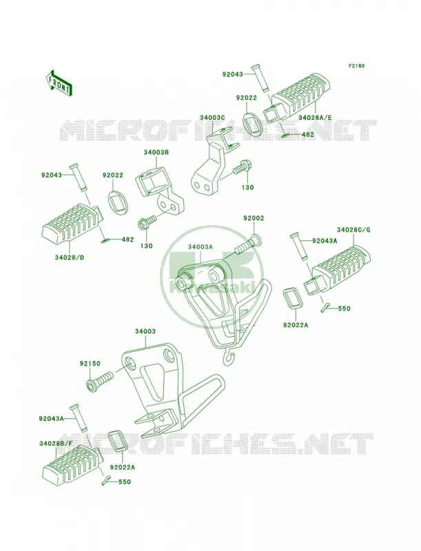 Footrests Kawasaki MOTOS 650 2006 KLR650  KL650A6F
