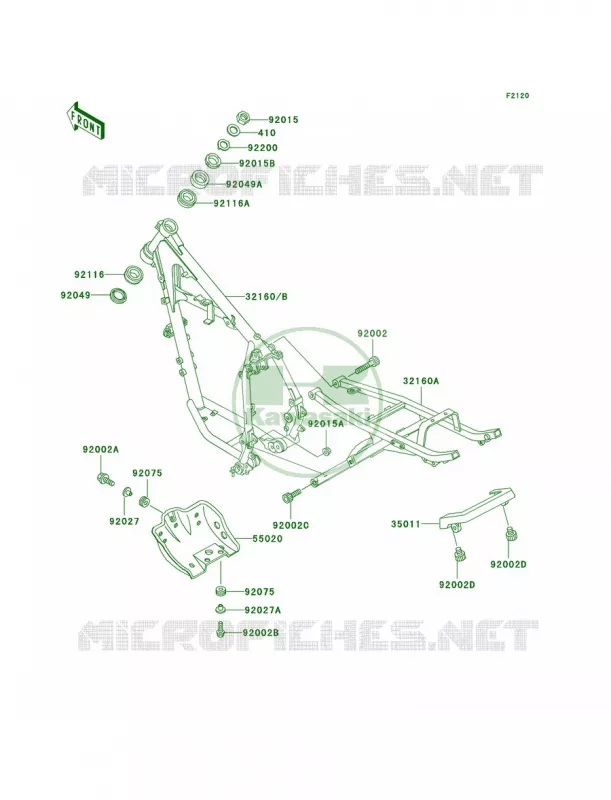 Frame Kawasaki MOTOS 250 2005 KLR250  KL250-D22