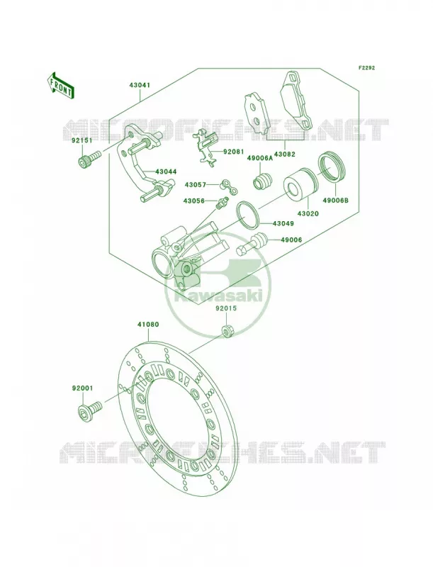 Front BrakeD20 Kawasaki MOTOS 250 2004 KLR250  KL250-D21