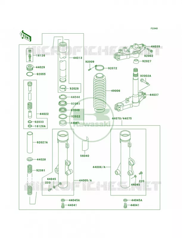 Front Fork Kawasaki MOTOS 250 2004 KLR250  KL250-D21