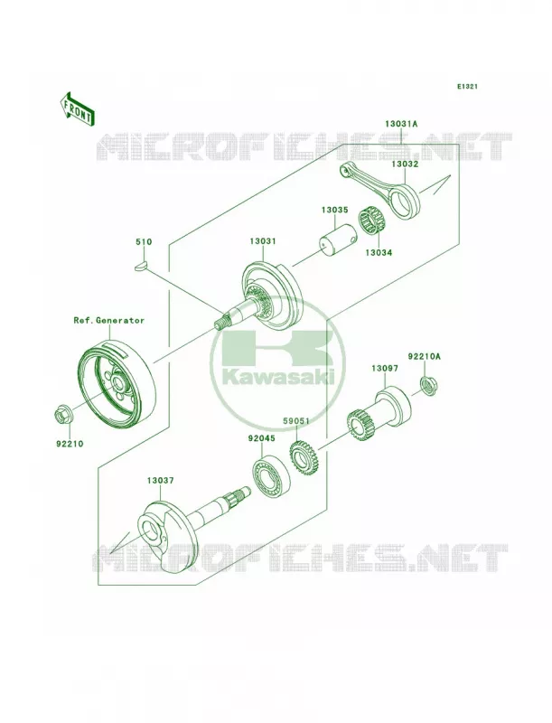Crankshaft Kawasaki MOTOS 110 2011 KLX110L  KLX110DBF