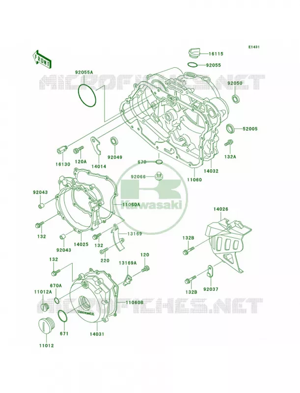 Engine Covers Kawasaki MOTOS 250 2003 KLR250  KL250-D20