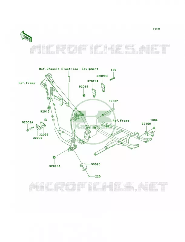 Frame Fittings Kawasaki MOTOS 250 2003 KLR250  KL250-D20
