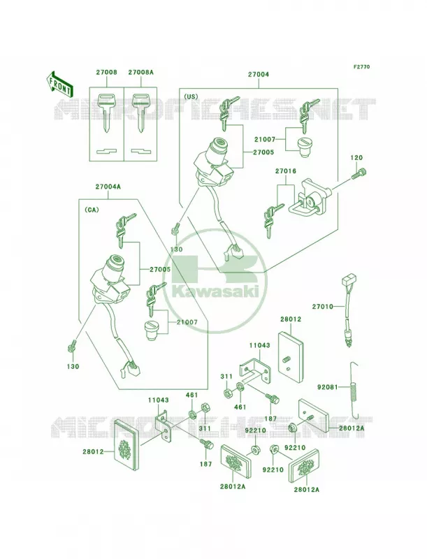 Ignition Switch Kawasaki MOTOS 250 2003 KLR250  KL250-D20