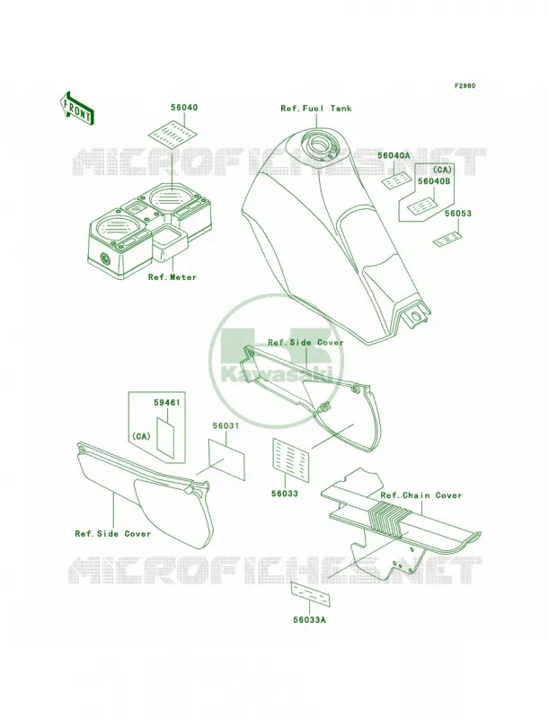 Labels Kawasaki MOTOS 250 2003 KLR250  KL250-D20