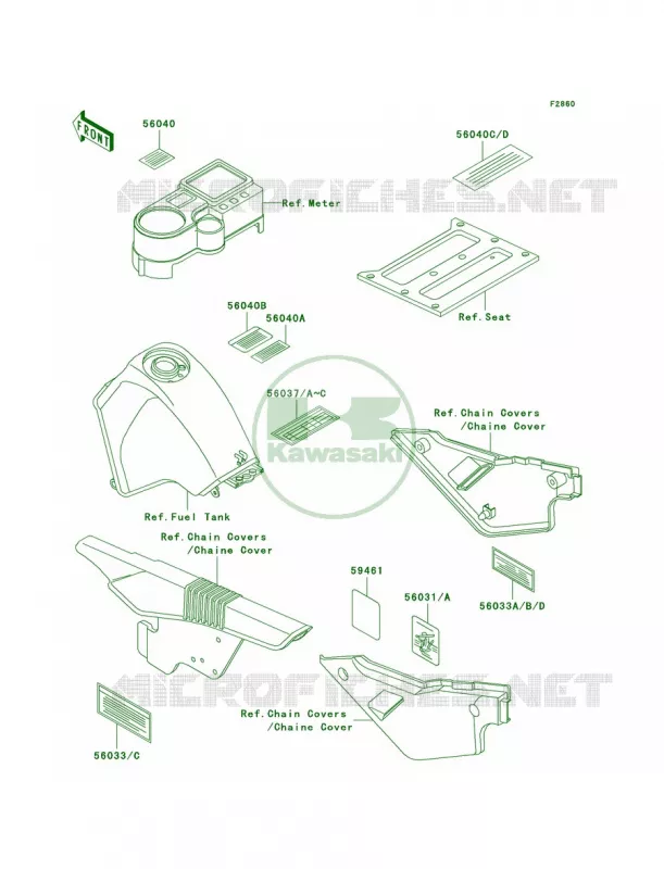 Labels Kawasaki MOTOS 650 2003 KLR650  KL650-A17