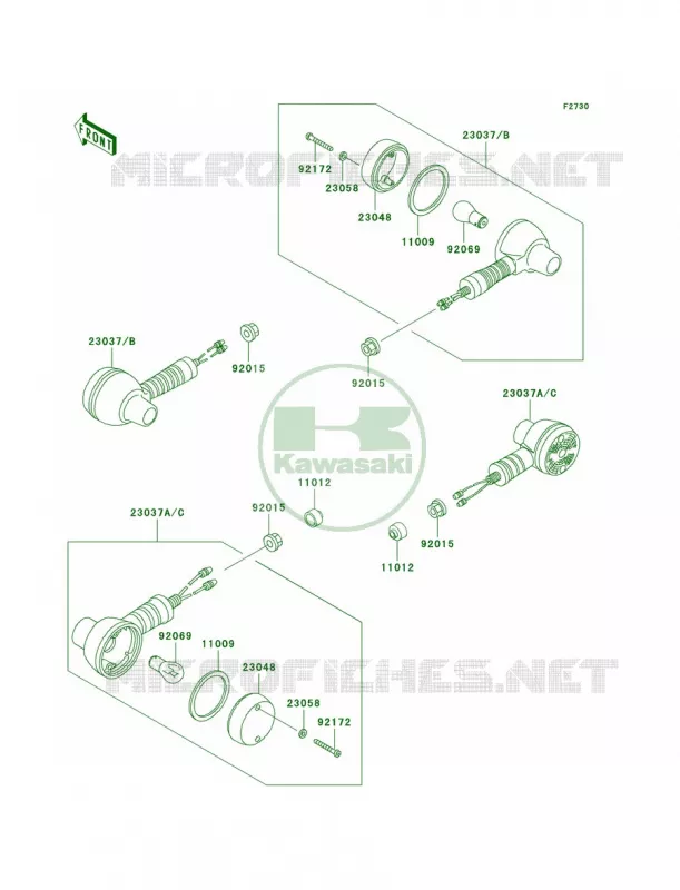 Turn Signals Kawasaki MOTOS 650 2003 KLR650  KL650-A17