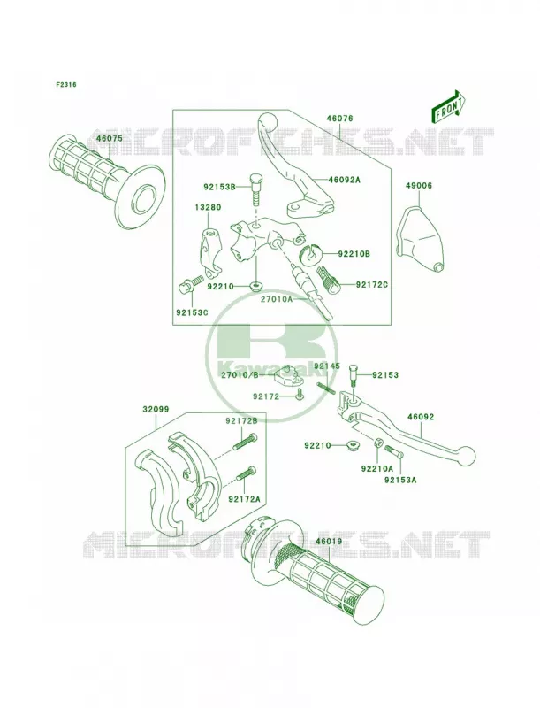 Handle Lever Kawasaki MOTOS 400 2003 KLX400SR  KLX400-A1