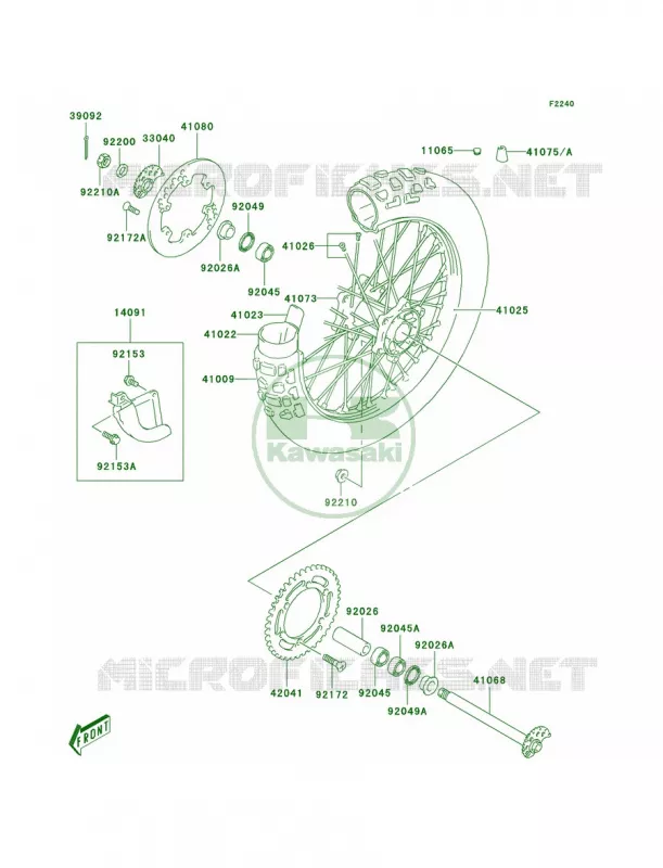 Rear Hub Kawasaki MOTOS 400 2003 KLX400SR  KLX400-A1