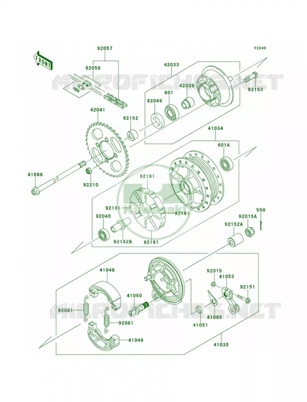 Rear Hub Kawasaki MOTOS 110 2011 KLX110  KLX110CBF