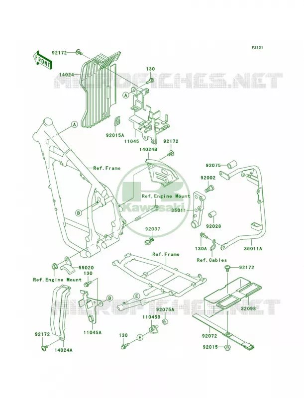Frame Fittings Kawasaki MOTOS 650 2001 KLR650  KL650-A15