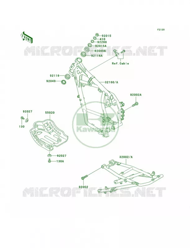 Frame Kawasaki MOTOS 650 2001 KLR650  KL650-A15