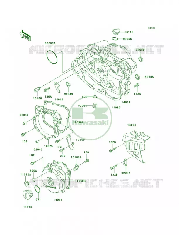 Engine Covers Kawasaki MOTOS 250 2000 KLR250  KL250-D17
