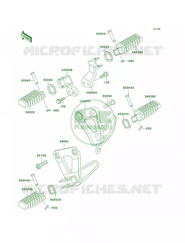 Footrests Kawasaki MOTOS 650 2000 KLR650  KL650-A14
