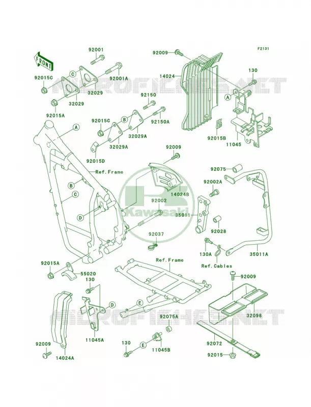 Frame Fittings Kawasaki MOTOS 650 2000 KLR650  KL650-A14