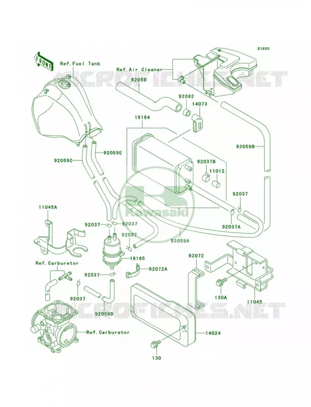 Fuel Evaporative System Kawasaki MOTOS 650 2000 KLR650  KL650-A14