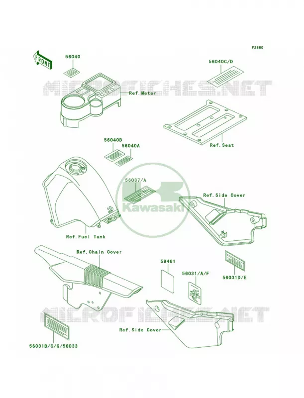 Labels Kawasaki MOTOS 650 2000 KLR650  KL650-A14