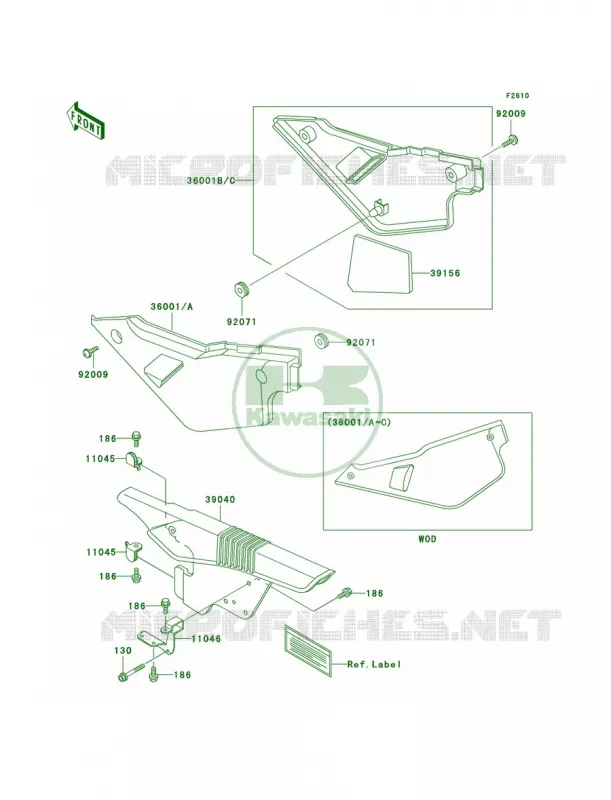 Side CoversChain Cover Kawasaki MOTOS 650 2000 KLR650  KL650-A14