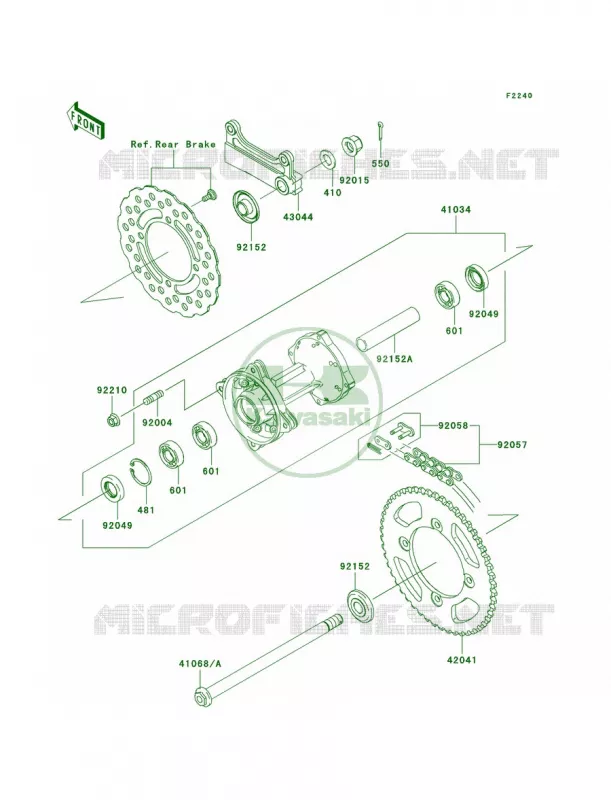 Rear Hub Kawasaki MOTOS 140 2011 KLX140  KLX140ABF