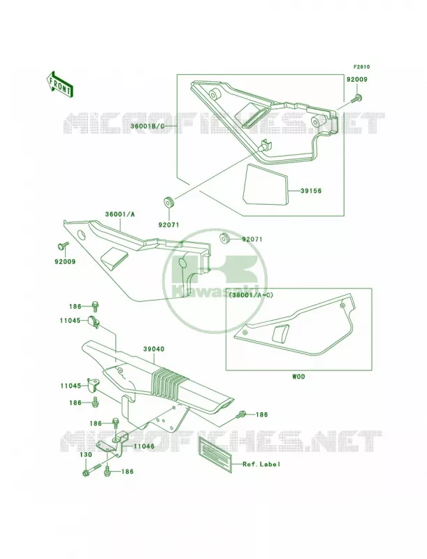 Side CoversChain Cover Kawasaki MOTOS 650 1999 KLR650  KL650-A13