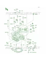 Cylinder Head voor Kawasaki KLR250 1998