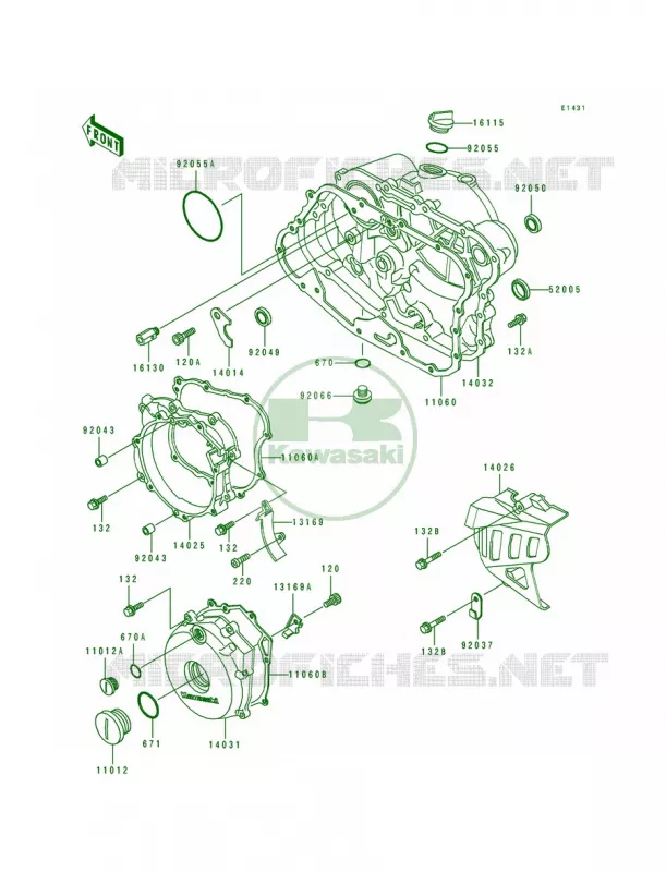 Engine Covers Kawasaki MOTOS 250 1996 KLR250  KL250-D13