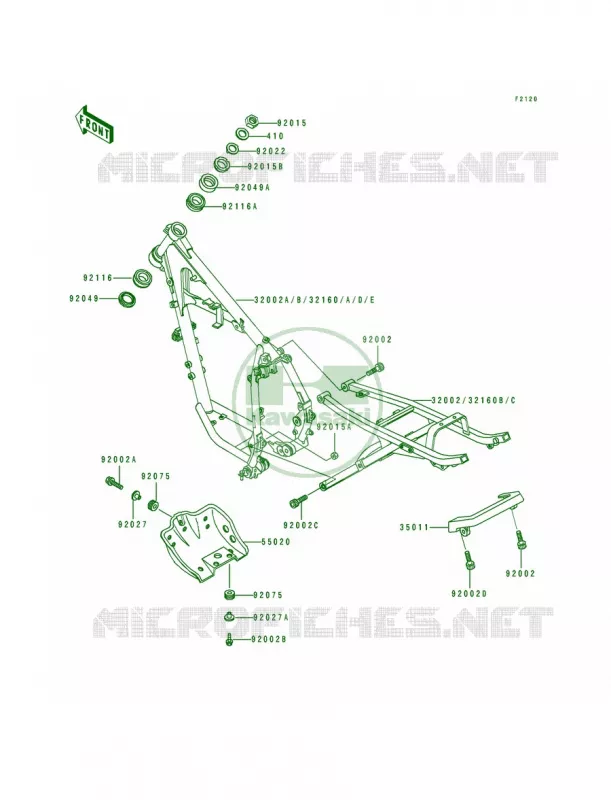Frame Kawasaki MOTOS 250 1996 KLR250  KL250-D13