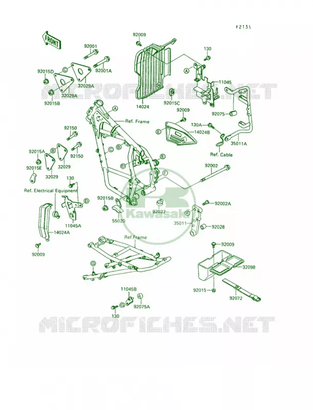 Frame Fittings Kawasaki MOTOS 650 1995 KLR650  KL650-A9