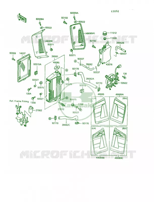Radiator Kawasaki MOTOS 650 1995 KLR650  KL650-A9