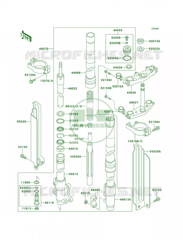 Front Fork Kawasaki MOTOS 250 1995 KLX250R  KLX250-D3