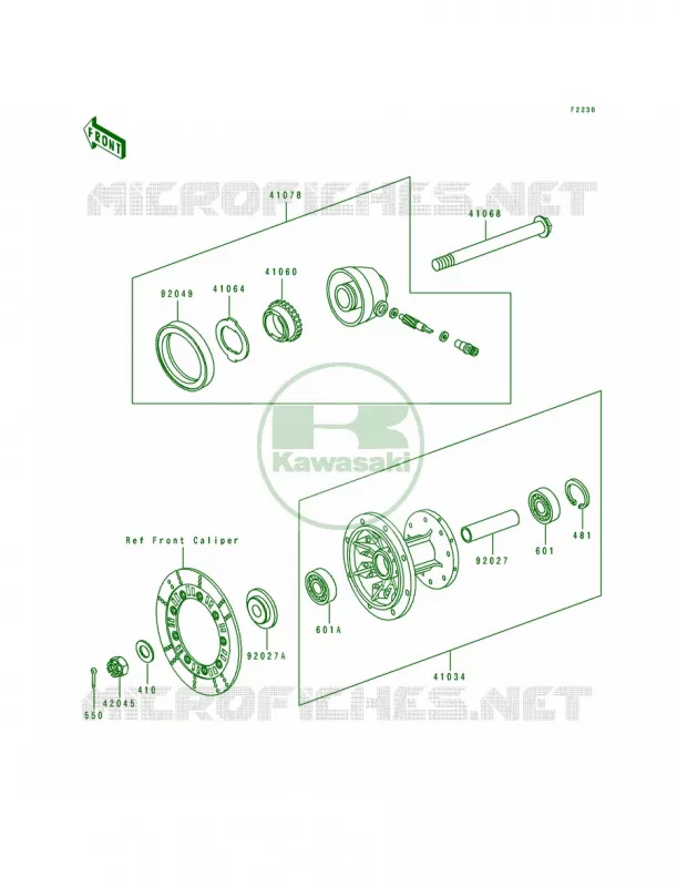 Front Hub Kawasaki MOTOS 250 1994 KLR250  KL250-D11