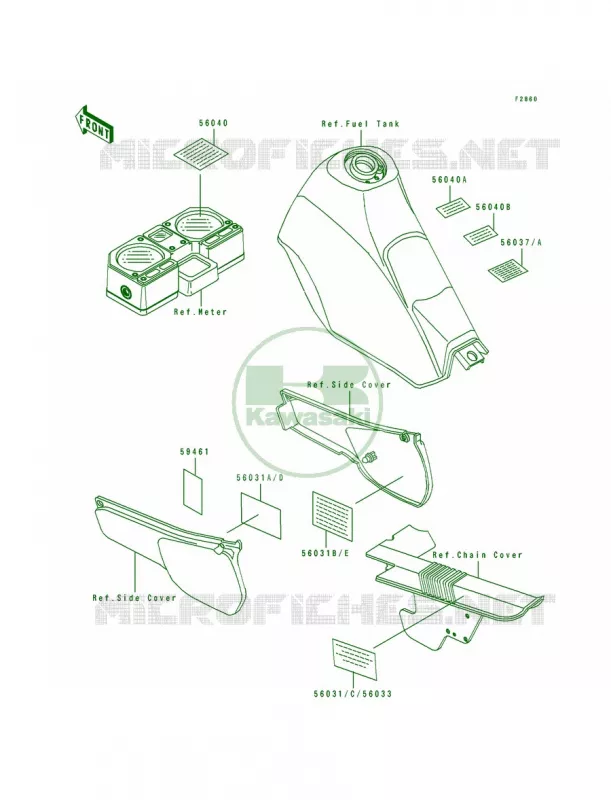 Labels Kawasaki MOTOS 250 1994 KLR250  KL250-D11