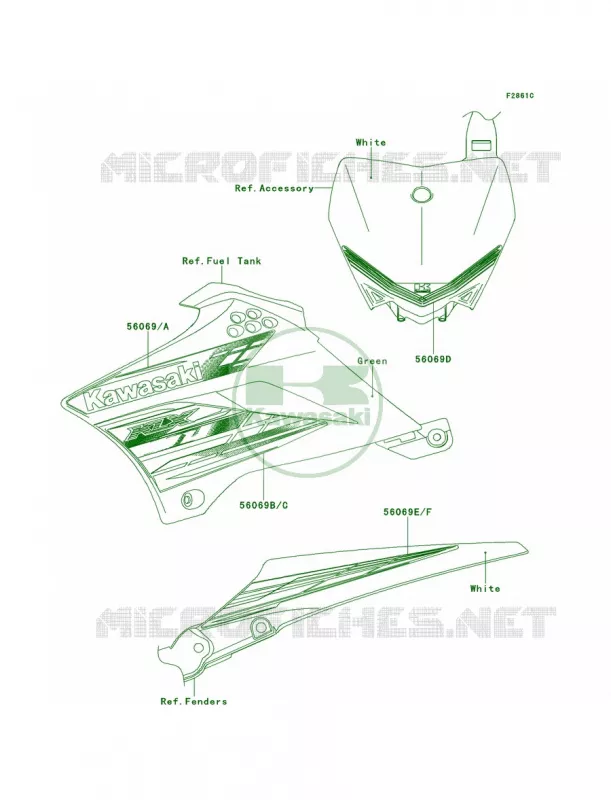 DecalsCDF Kawasaki MOTOS 110 2010 KLX110  KLX110CAF