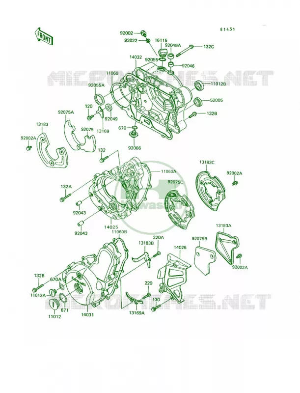 Engine Covers Kawasaki MOTOS 650 1994 KLR650  KL650-A8