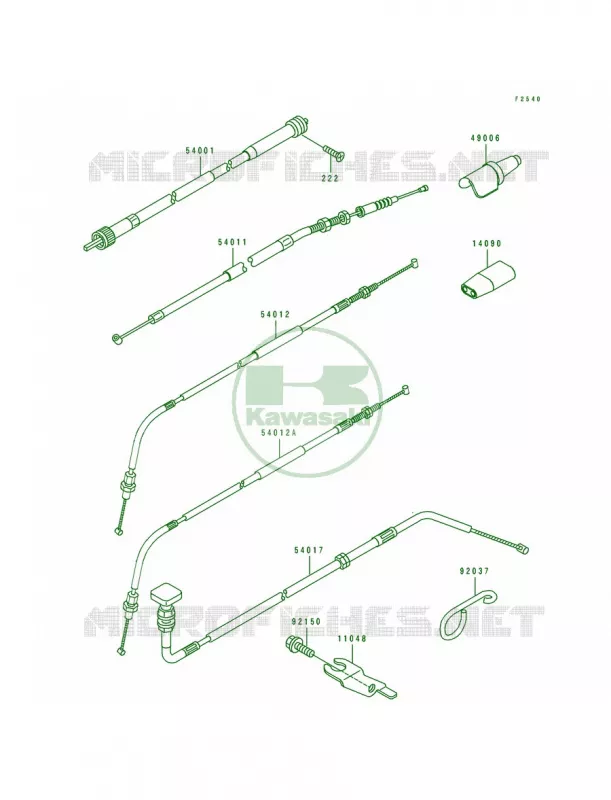 Cables Kawasaki MOTOS 650 1994 KLX650R  KLX650-A2