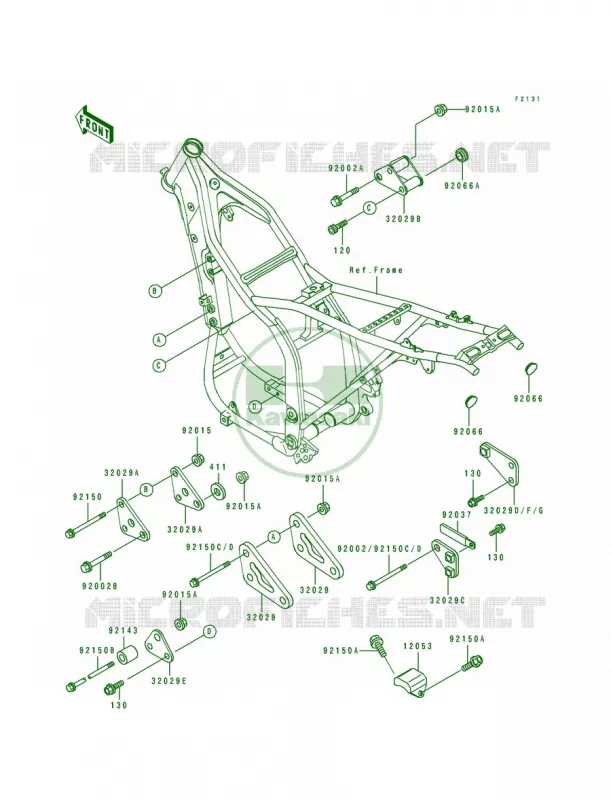 Frame Fittings Kawasaki MOTOS 650 1994 KLX650R  KLX650-A2