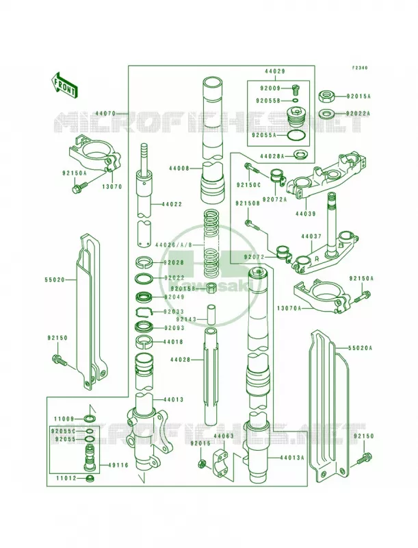 Front Fork Kawasaki MOTOS 650 1994 KLX650R  KLX650-A2