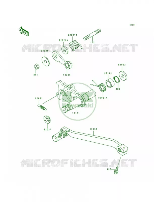 Gear Change Mechanism Kawasaki MOTOS 650 1994 KLX650R  KLX650-A2