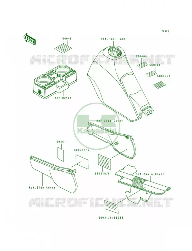 Labels Kawasaki MOTOS 250 1993 KLR250  KL250-D10