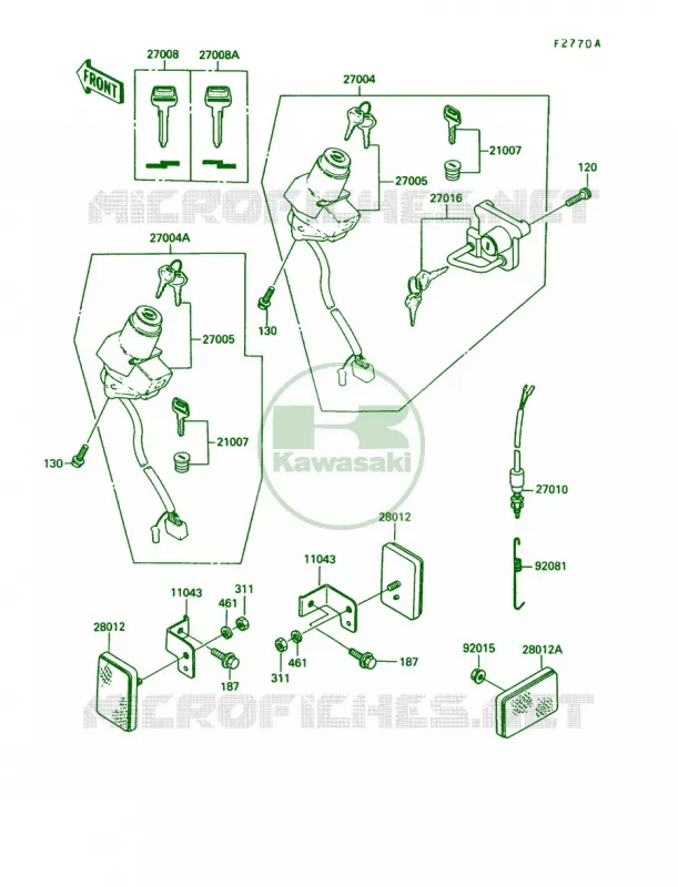Ignition SwitchKL250-D8D9 Kawasaki MOTOS 250 1992 KLR250  KL250-D9
